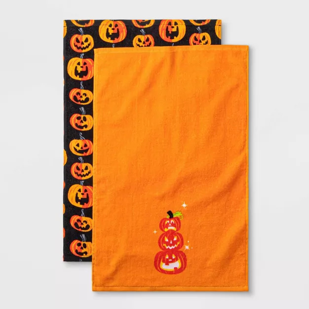 2pk Pumpkin Halloween Terry Kitchen Towels - Hyde & EEK! Boutique™ | Target