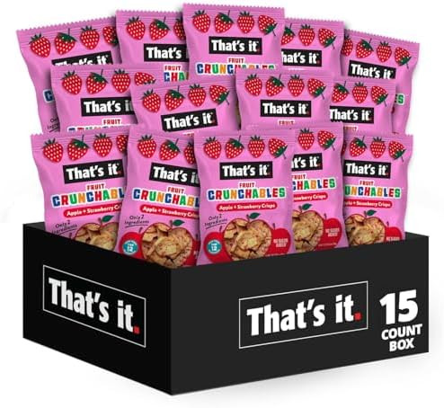 That’s it. Fruit Crunchables Apple + Strawberry Crisps, 15-Pack – 100% Real Fruit Snacks for ... | Amazon (US)