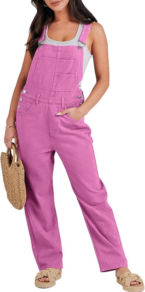 ANRABESS Overalls for Women Summer Casual Loose Fit Adjustable Strap Denim Bib Overall Jean Jumps... | Amazon (US)