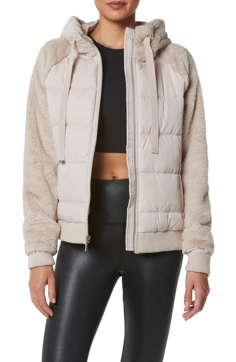 MARC NEW YORK PERFORMANCE Hooded Faux Minx Puffer Jacket | Nordstromrack | Nordstrom Rack