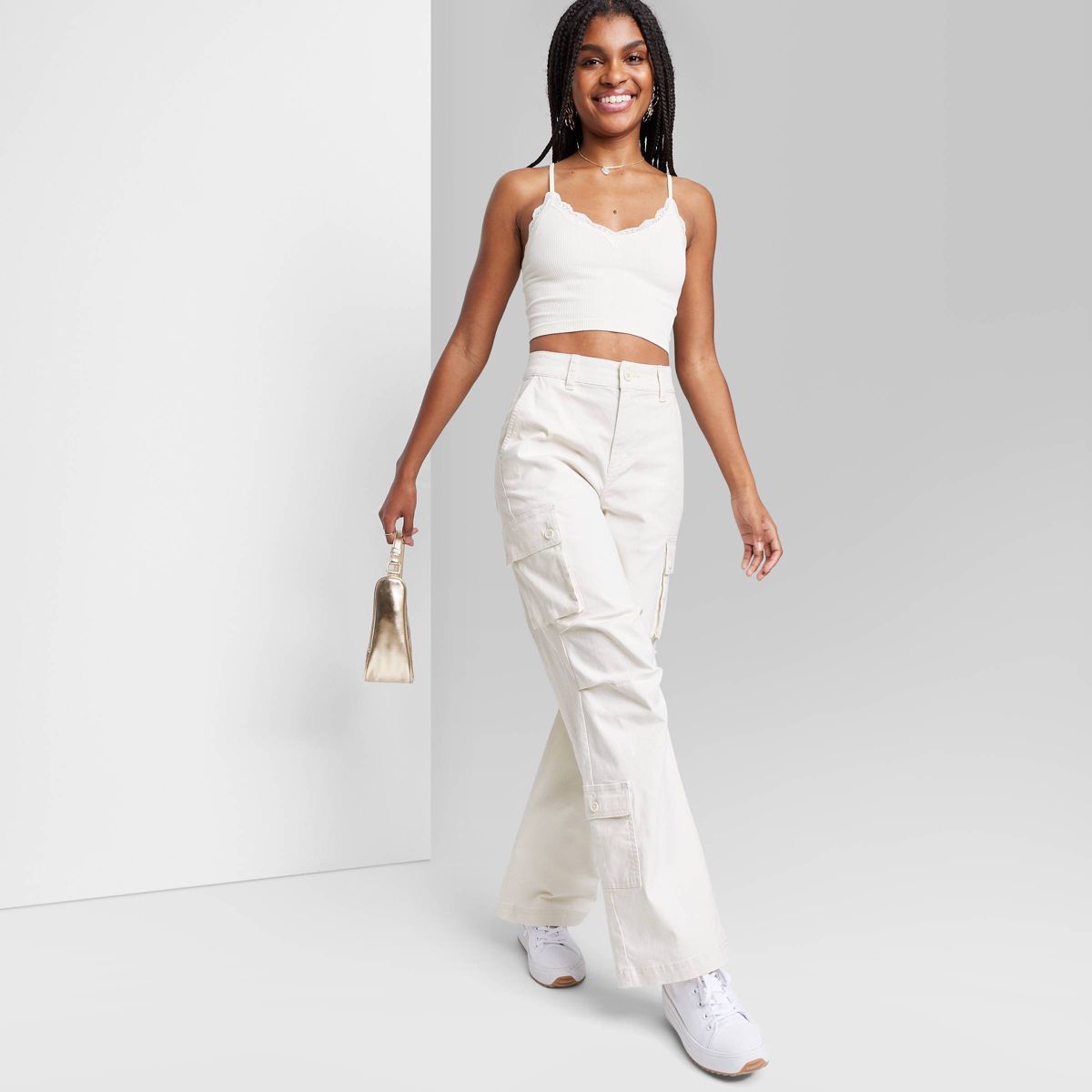 Women's High-Rise Cargo Utility Pants - Wild Fable™ Off-White S | Target