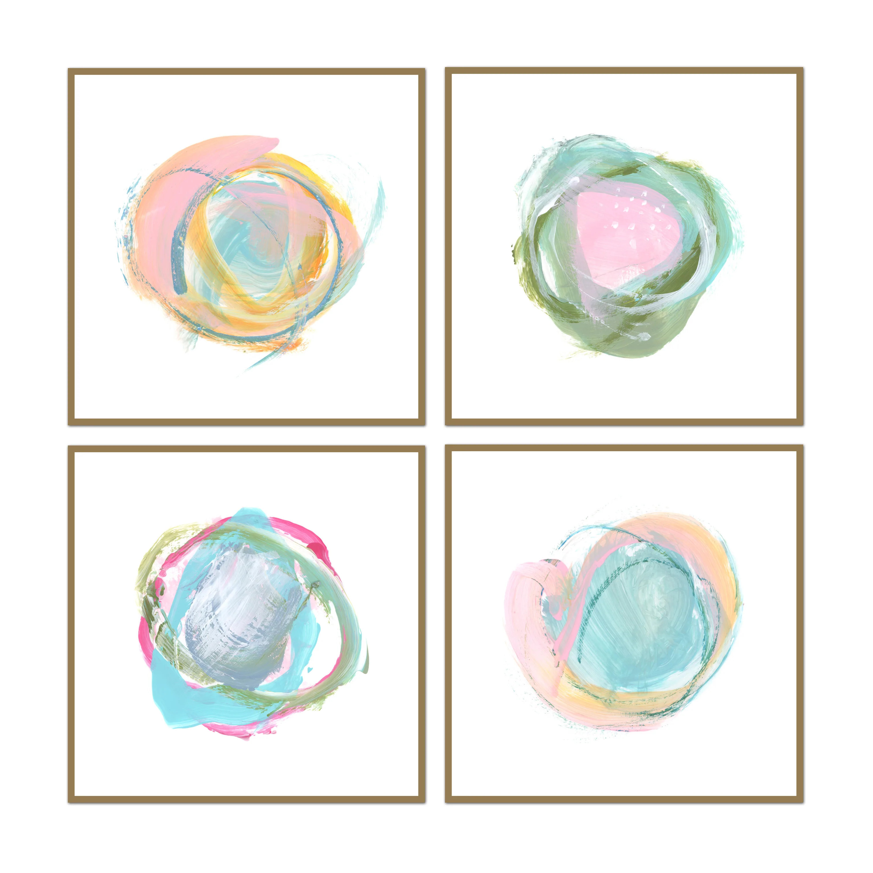 Abstract Circles Set of 4 | Urban Garden Prints
