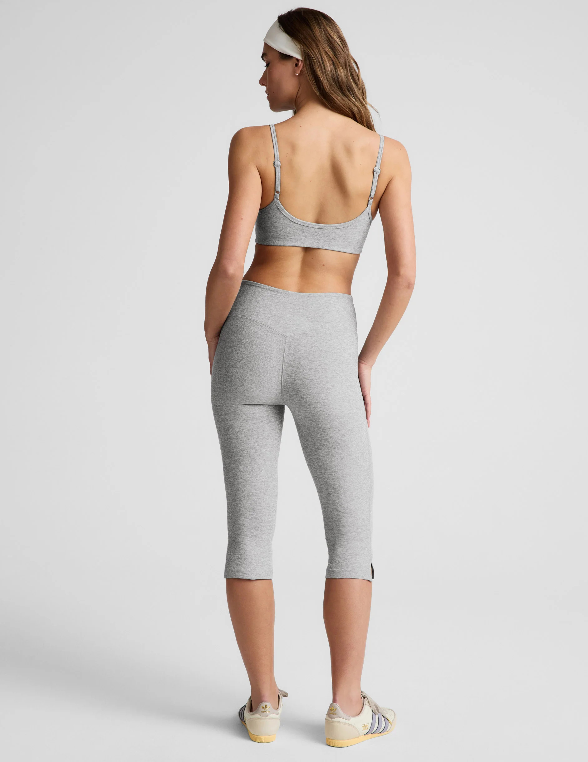 Mid-Rise Slit Spacedye Pedal Pusher Legging - Silver Mist | Beyond Yoga | Beyond Yoga