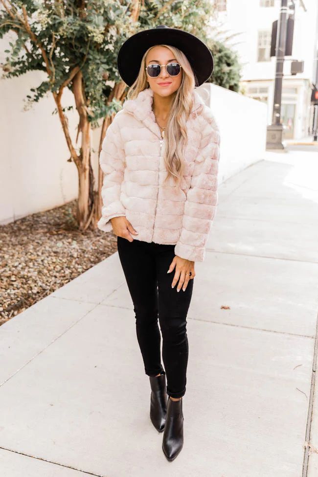 Forever For Awhile Fur Beige Jacket FINAL SALE | The Pink Lily Boutique