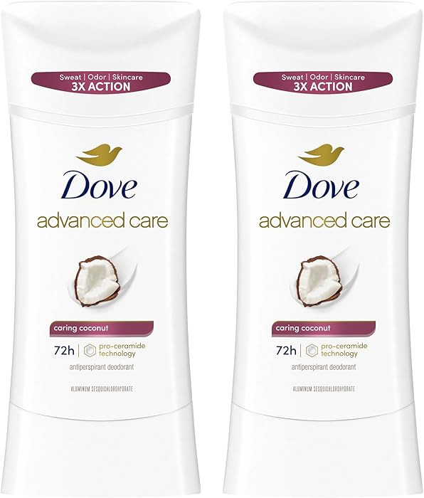 Dove Advanced Care Antiperspirant Caring Coconut, 2 Count Deodorant Stick for Women, for 48 Hour ... | Amazon (US)