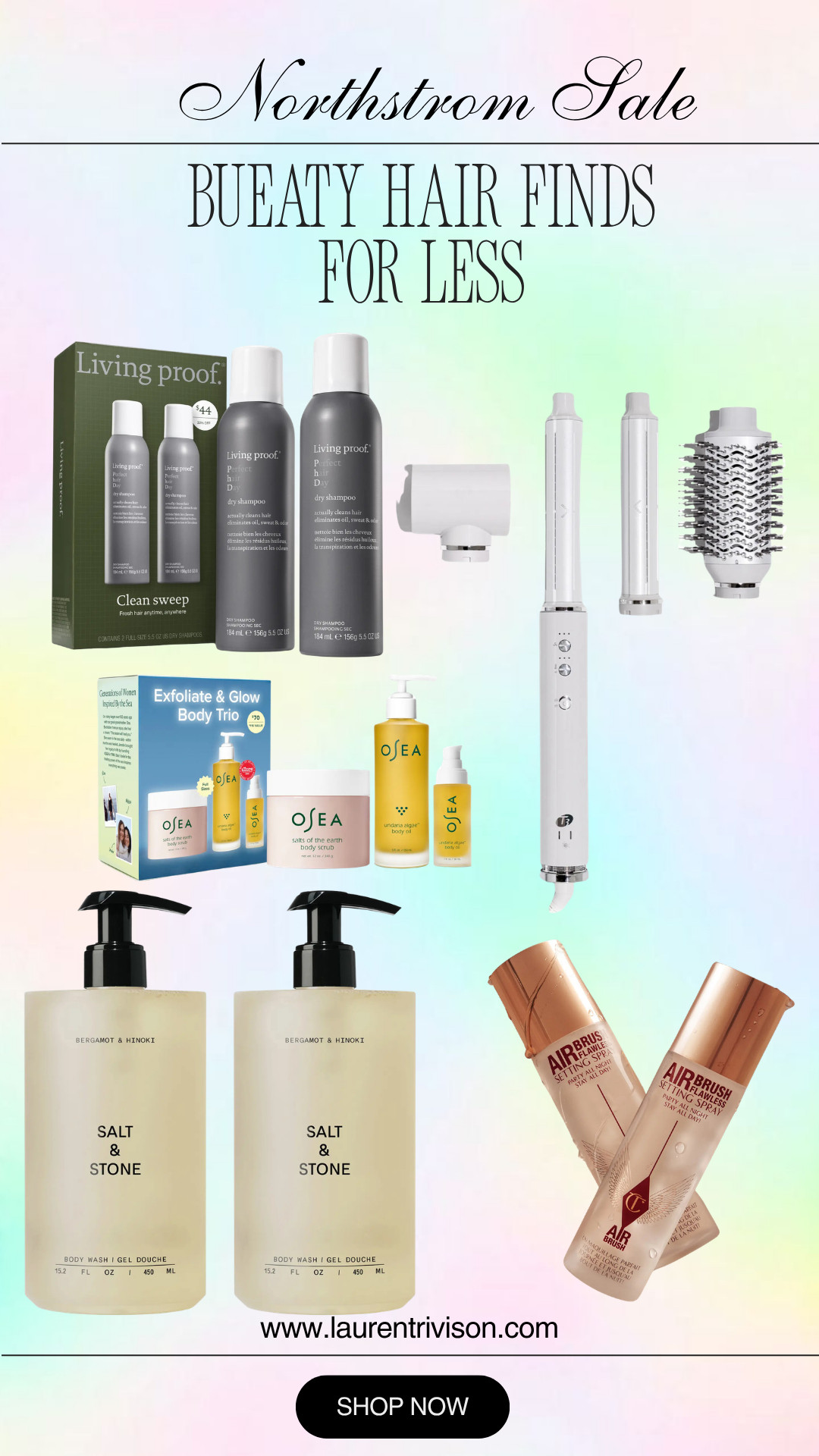 Nordstrom Sale beauty deals! That you cannot miss. 🛍️✨ These are some of my top beauty and hair finds. From the essentials body wash to Living Proof dry shampoo. Also a dupe for the dyson airwrap that works just as good! It's going to be a hot girl summer with these new products and get the Charlotte Tilbury Airbrush Setting Spray to set it all in. These are the products I am using and loving. ❤️ 

 #LTKmorningroutine #LTKSaleAlert #LTKMidsize