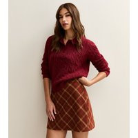 Women's Red Checked Mini Skirt New Look | New Look (UK)