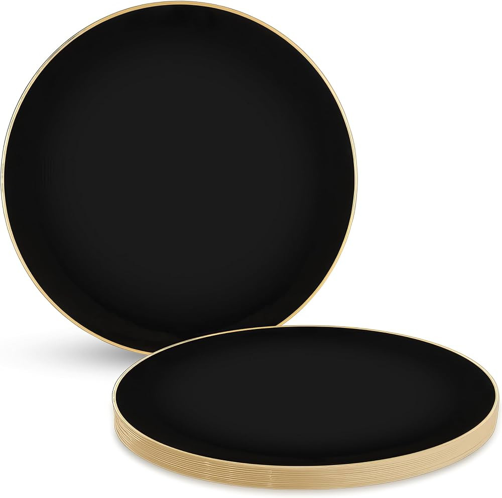 Bluesky Trading Table Settings Black Hammered Organic Plastic Charger Plates (Pack Of 4) - 13" - ... | Amazon (US)