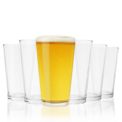 True Prost Stackable Beer Glasses Set of 6, Clear Pint Glasses for Beer, Cocktails, Juice and Water, Kitchen and Home Bar Gifts for Men & Women, 16 oz | Target