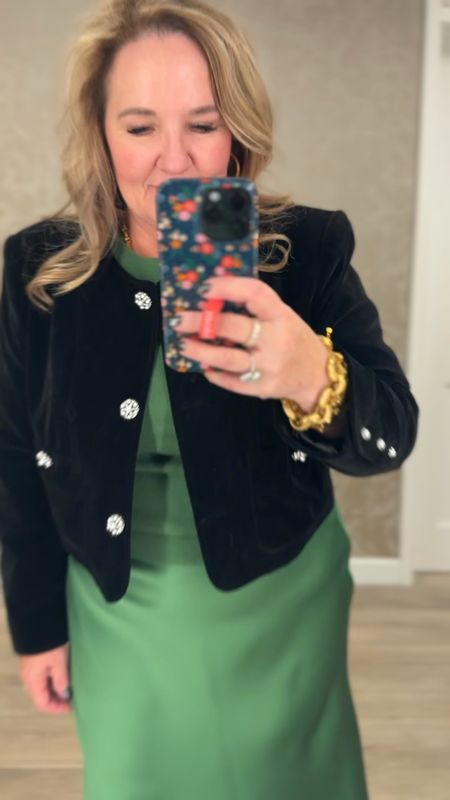Well this came home with me! 

A cashmere sweater with puff sleeves and mock neck with a matching satin skirt is just so classy. 

Then add this cropped velvet jacket and its sheer elegance. And then these pieces can be worn all as separates!

Gifts for her holiday party outfits holiday dress 

#LTKover40 #LTKparties #LTKmidsize