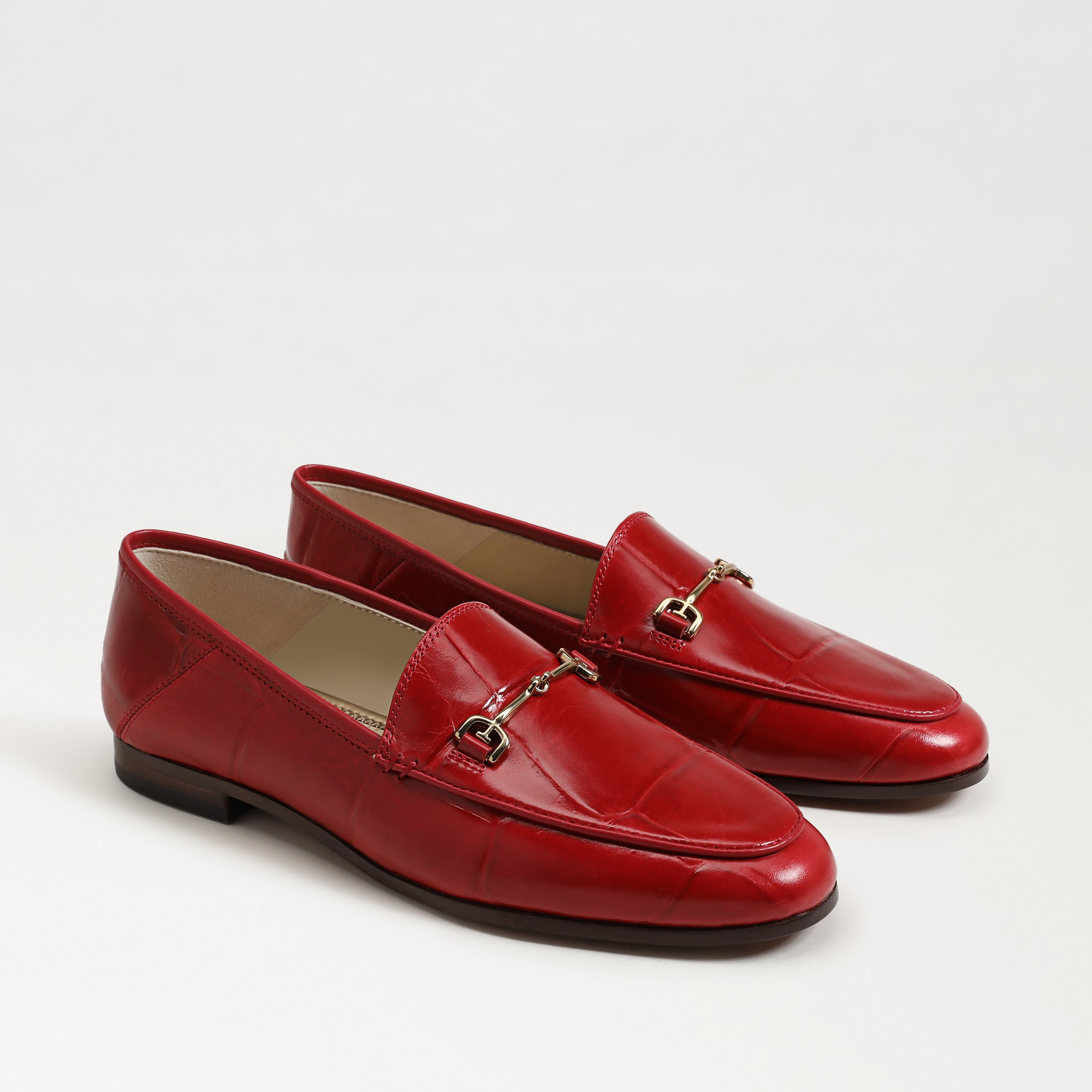 Sam Edelman Loraine Bit Loafer Deep Scarlet Croco Leather | Sam Edelman