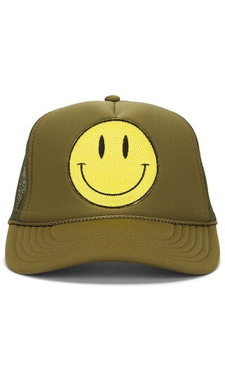 Smiley Hat in Olive | Revolve Clothing (Global)
