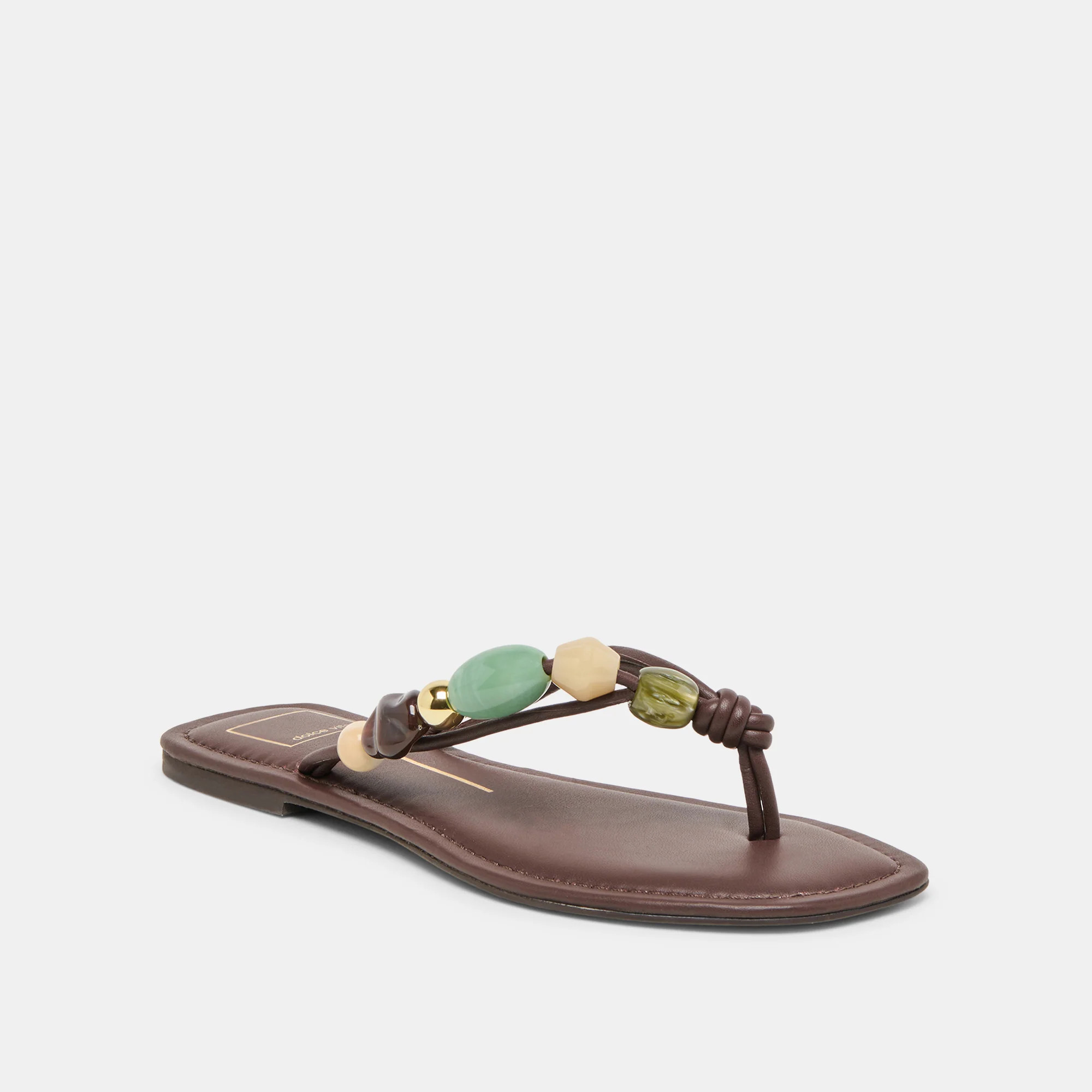 Cely Sandals Dk Brown Leather | DolceVita.com