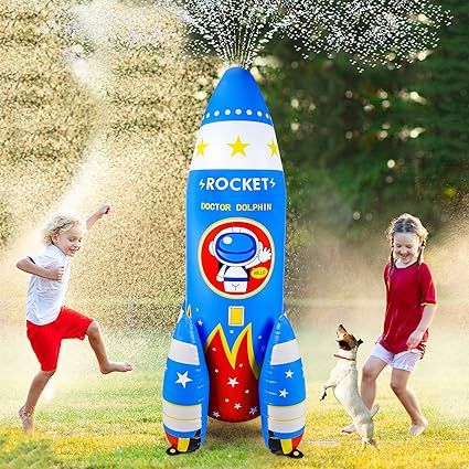 Qrooper Water Toys Inflatable Sprinkler for Kids, 72 inch Giant Kids Sprinkler Summer Outdoor Toy... | Amazon (US)