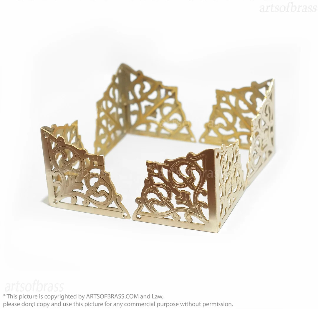 Set of 4 Solid Brass Flower Swirl Table Box Cabinet Trunk Corner Protectors - 3.00" Size - Etsy | Etsy (US)