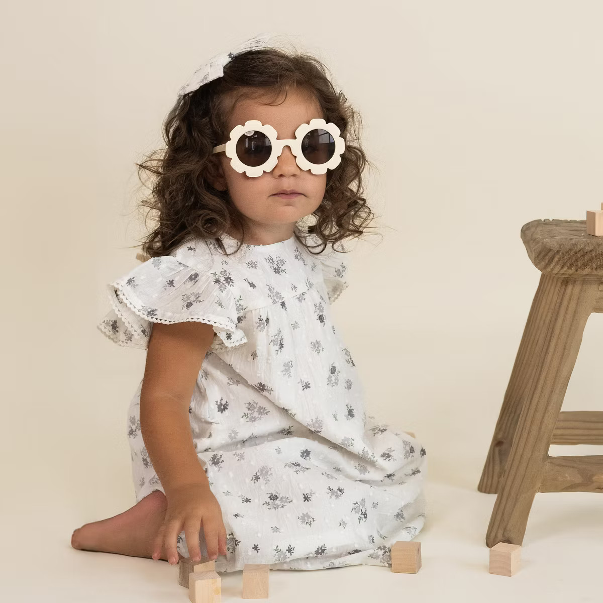 Organic Short Sleeve Flutter Dress - Pastel Bloom | Target