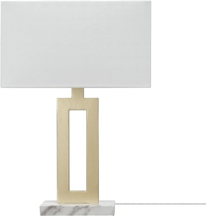 Globe Electric 12274 D'Alessio 20" Table Lamp, Gold, White Linen Shade, Faux Marble Base, On/Off ... | Amazon (US)