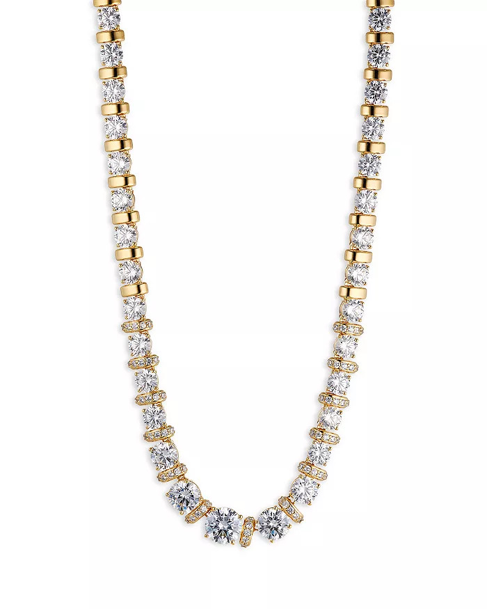 Freya Deco Cubic Zirconia & Pavé Bead Collar Necklace, 16" | Bloomingdale's (US)