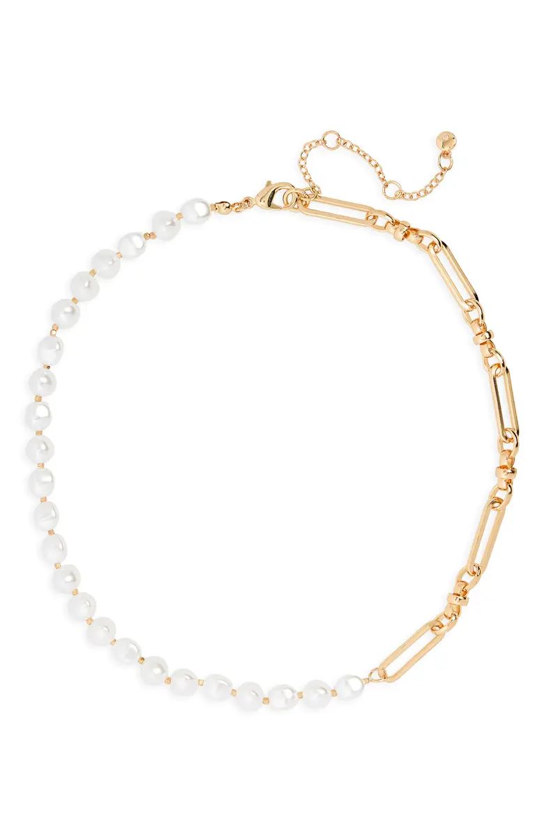 Chain Link & Imitation Pearl Necklace | Nordstrom