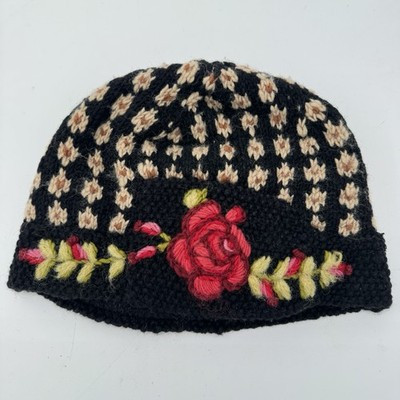 French Knot Lindsay Mason Josephine Floral Cloche Hat 100% Wool Fleece Lined | eBay US