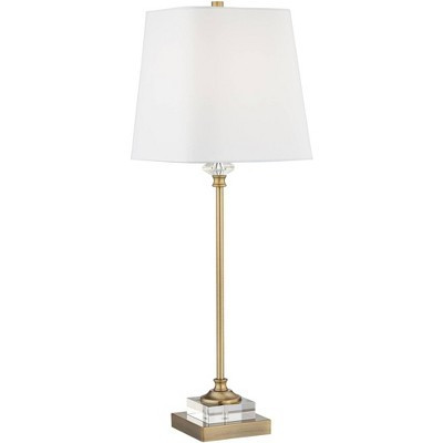Regency Hill Julia 29 1/2" Tall Skinny Buffet Traditional End Table Lamp USB Dimmer Gold Finish Crystal Single White Shade Living Room Charging | Target