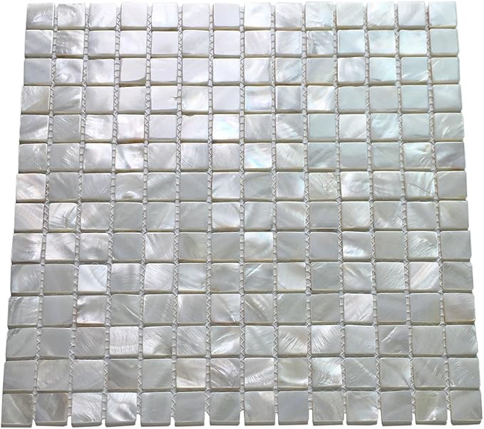 Art3d Mother of Pearl White Mini Square Mosaic Tile 12" X 12" - - Amazon.com | Amazon (US)