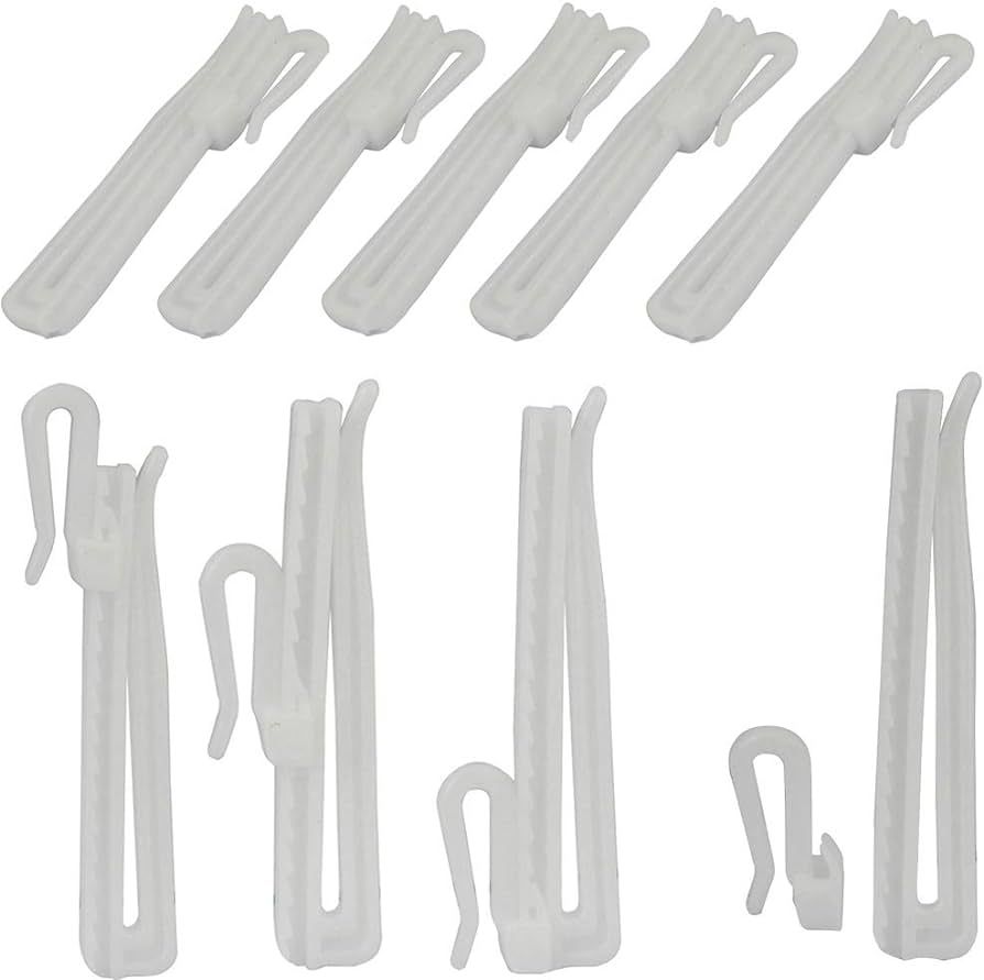 30 pcs Adjustable Curtain Hooks for Drapes Depth Pinch Pleat Locking Curtain Tape Clip Hooks Door... | Amazon (US)