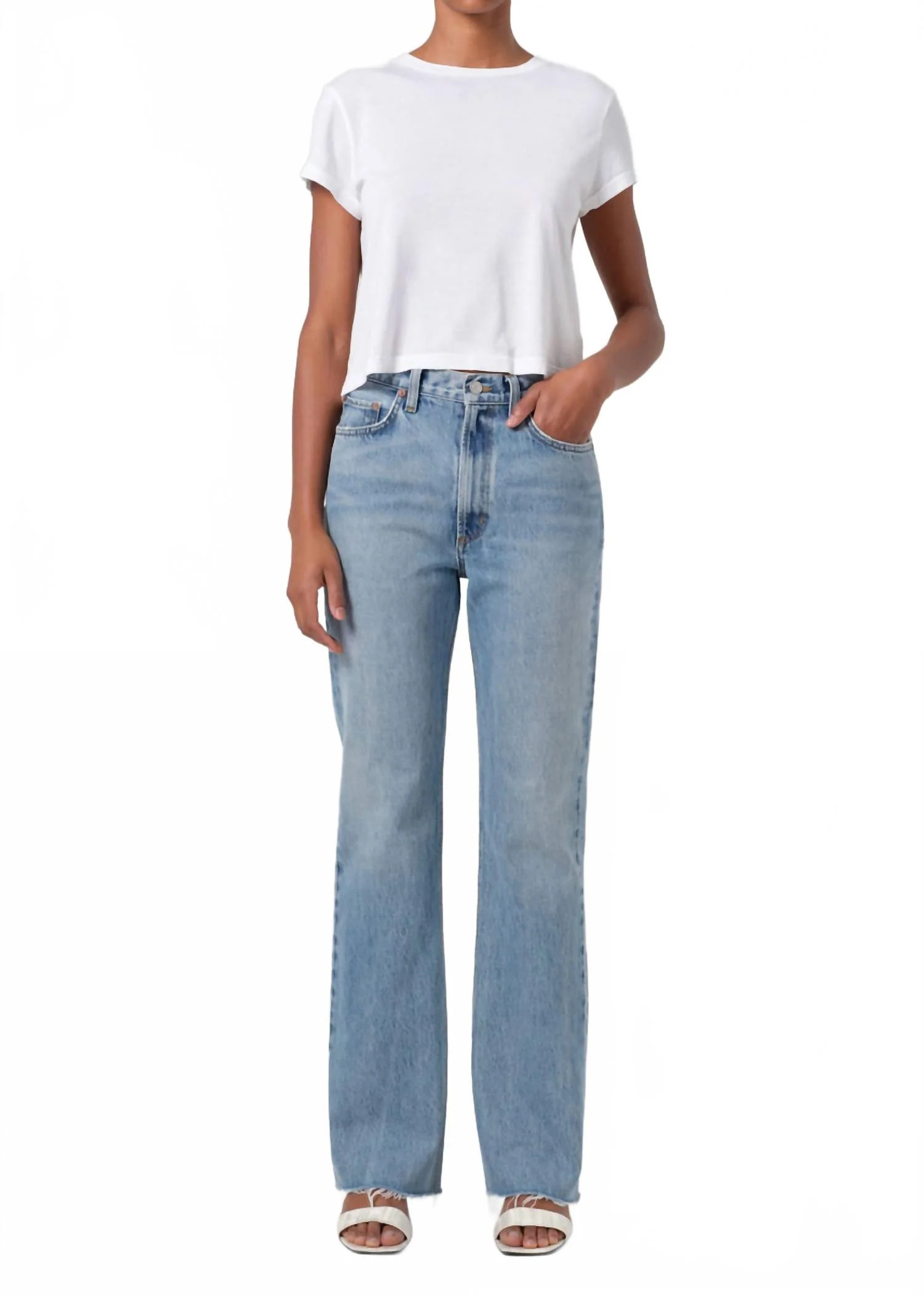 Leena Mid Rise Baby Flare Jean In Stage | Shop Simon