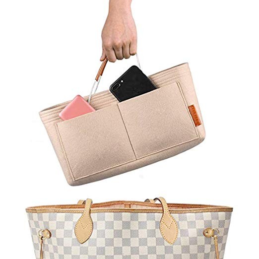 FOREGOER Felt Purse Insert Handbag Organizer Bag in Bag Organizer with Handles | Amazon (US)