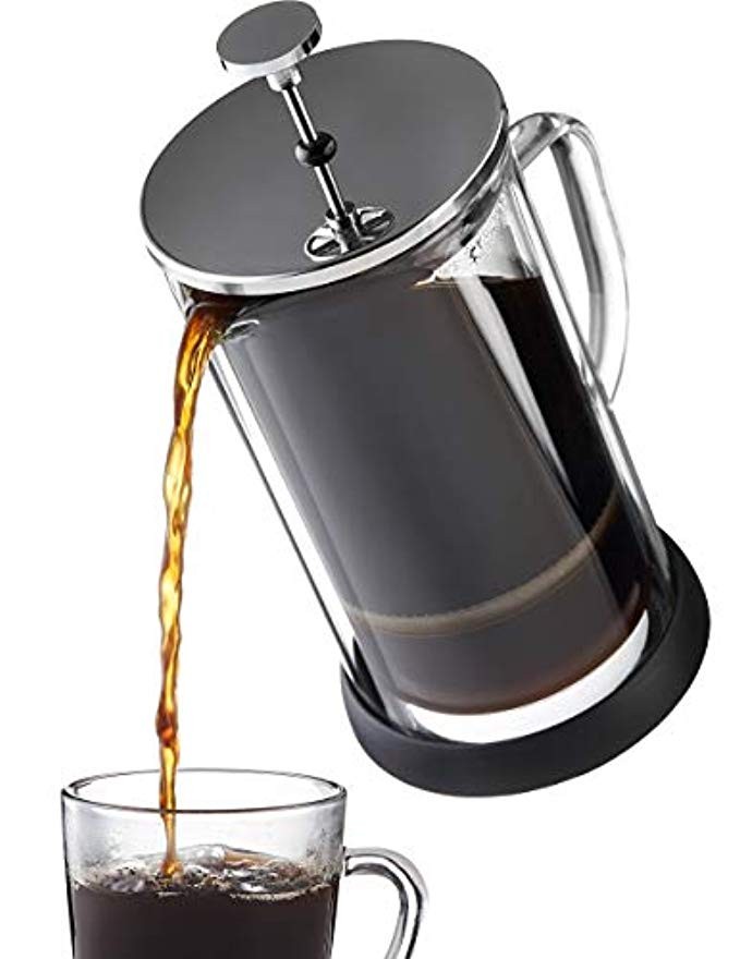 French Press Coffee Maker 34 oz - Innovative Double Glass Design Holds Heat, Dual Filters Provide a  | Amazon (US)