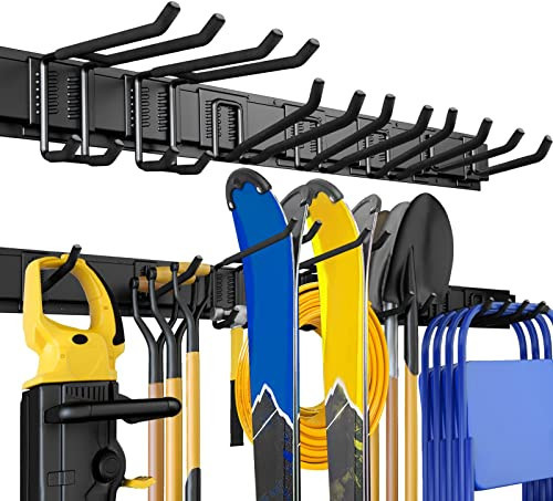 UUP 48" Garage Tool Organizer Wall Mount, 440lbs Garden Garage Storage Garage Organization with Adjustable Heavy Duty Hanging Hooks, Yard Rack Hanger System Shovel Rake Broom Ladder Holder, Men Gift | Amazon (US)