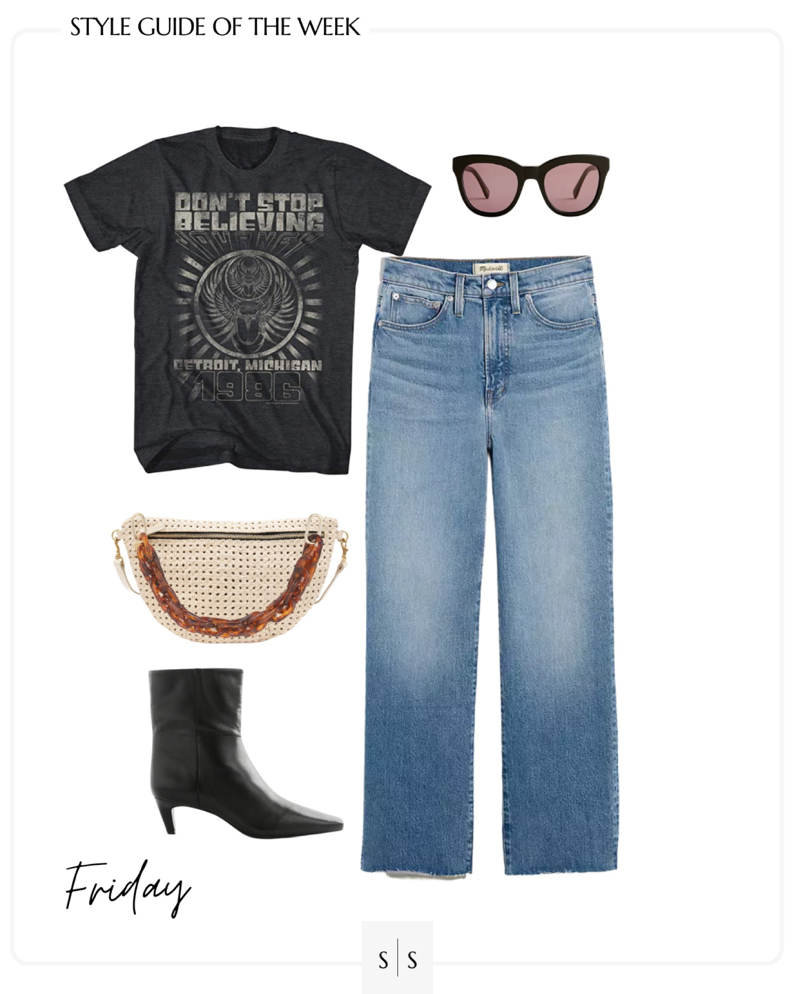 Style Guide of the Week | outfit ideas, Spring outfits, Summer outfits, transitional outfits, graphic tee, wide leg jeans, ankle boot, Grande Fanny. See all details on thesarahstories.com ✨

#LTKFind #LTKstyletip