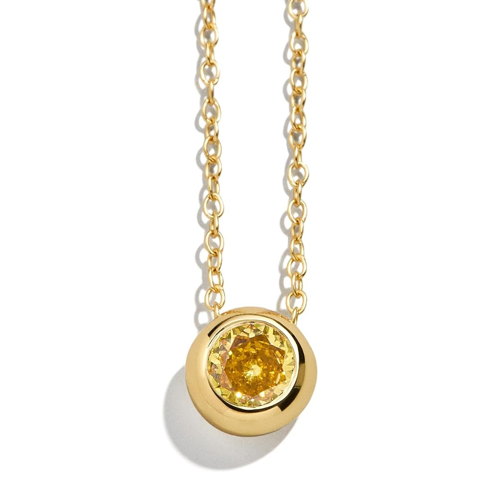 18K Gold-Plated Sterling Silver Birthstone Pendant Necklace | Amazon (US)