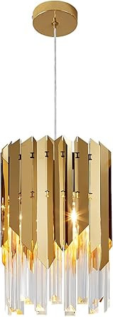 Biewalk Modern Crystal Gold Pendant Light Fixtures for Kitchen Island Luxury Gold Chandelier Perf... | Amazon (US)