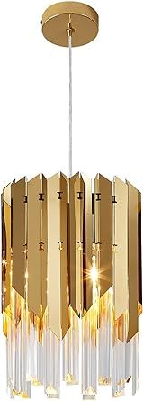 Biewalk Modern Crystal Gold Pendant Light Fixtures for Kitchen Island Luxury Gold Chandelier Perf... | Amazon (US)