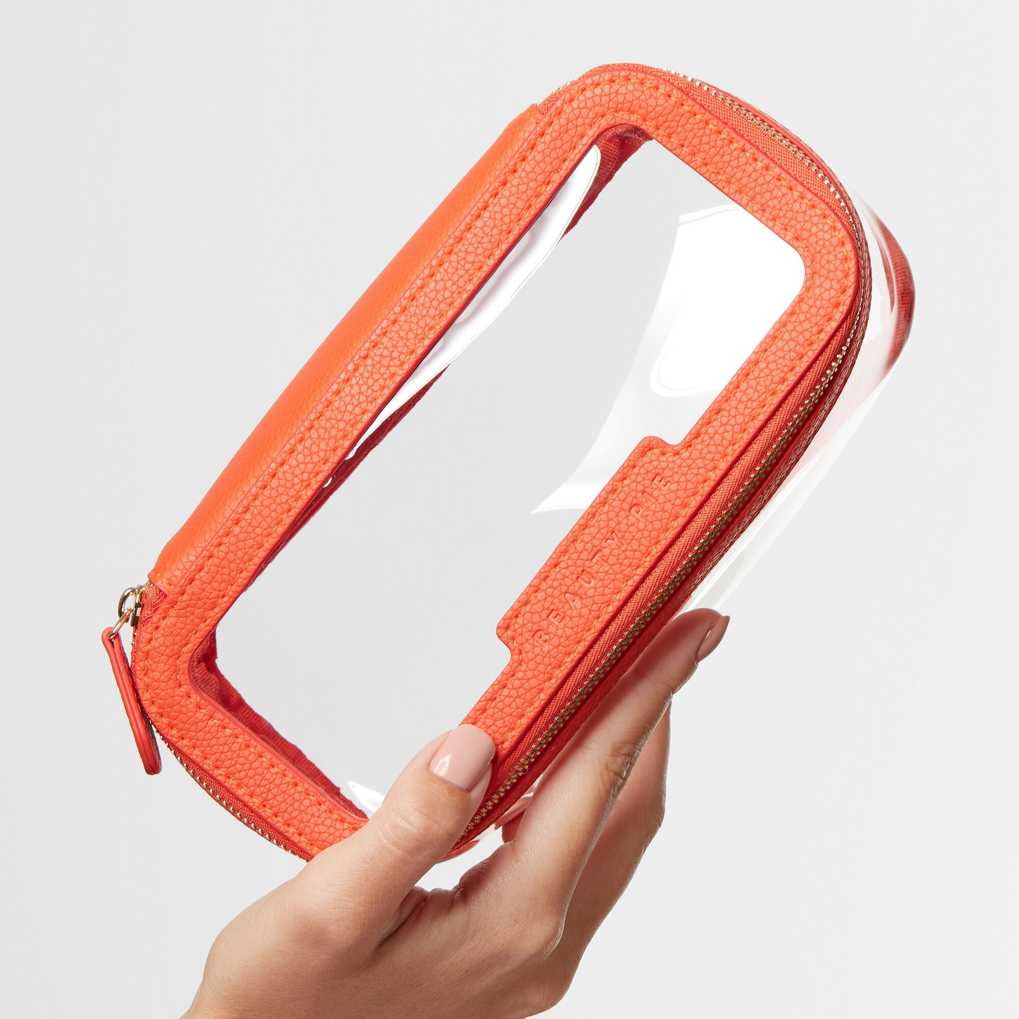 Small Clear Makeup Case (Orange) | Beauty Pie (US)