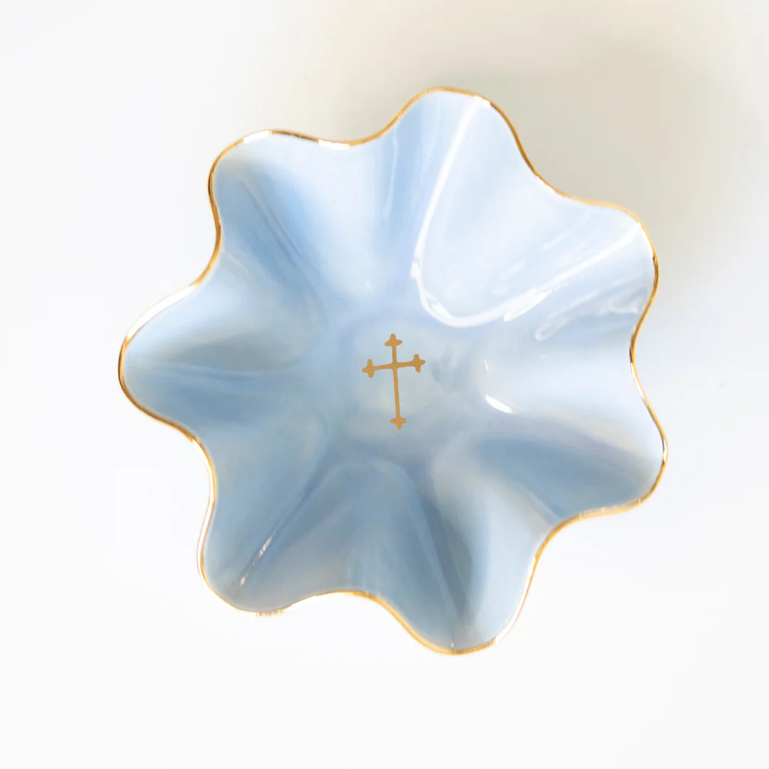 Cross Adorn Wavy Bowl | Susan Gordon Pottery