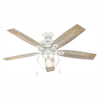 Hunter Crown Canyon 52 in. LED Indoor/Outdoor Fresh White Ceiling Fan-53357 - The Home Depot | The Home Depot