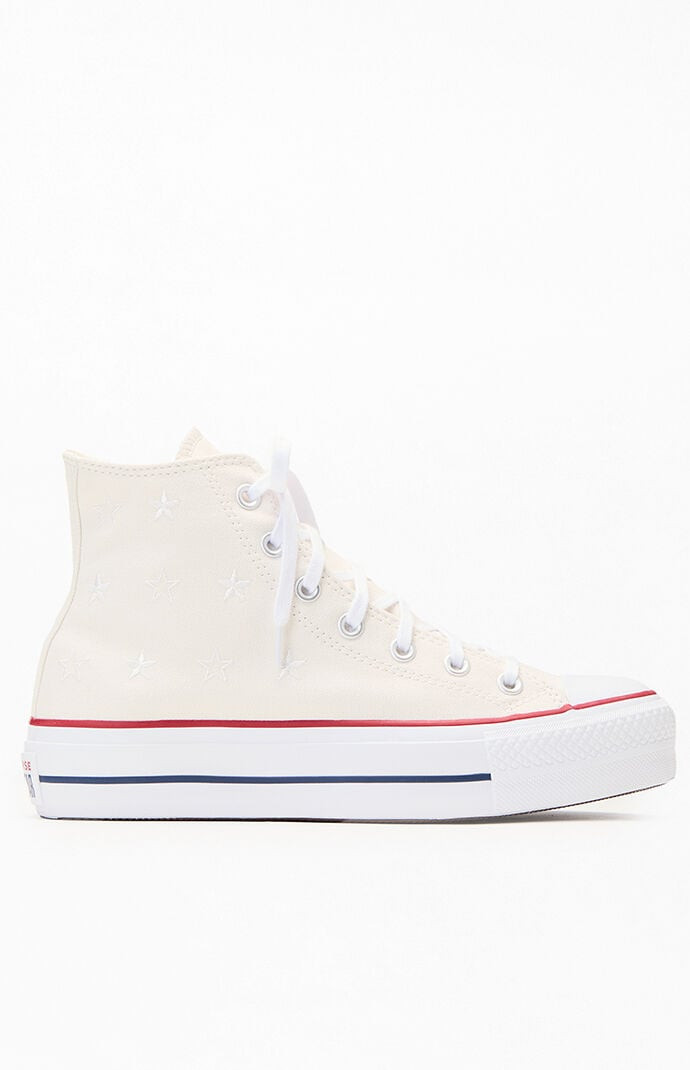 Converse Women's White Stars Chuck Taylor All Star Lift High Top Sneakers - Size 6.5 | PacSun