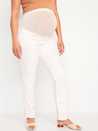 Maternity Full-Panel Wow Straight Jeans | Old Navy (CA)