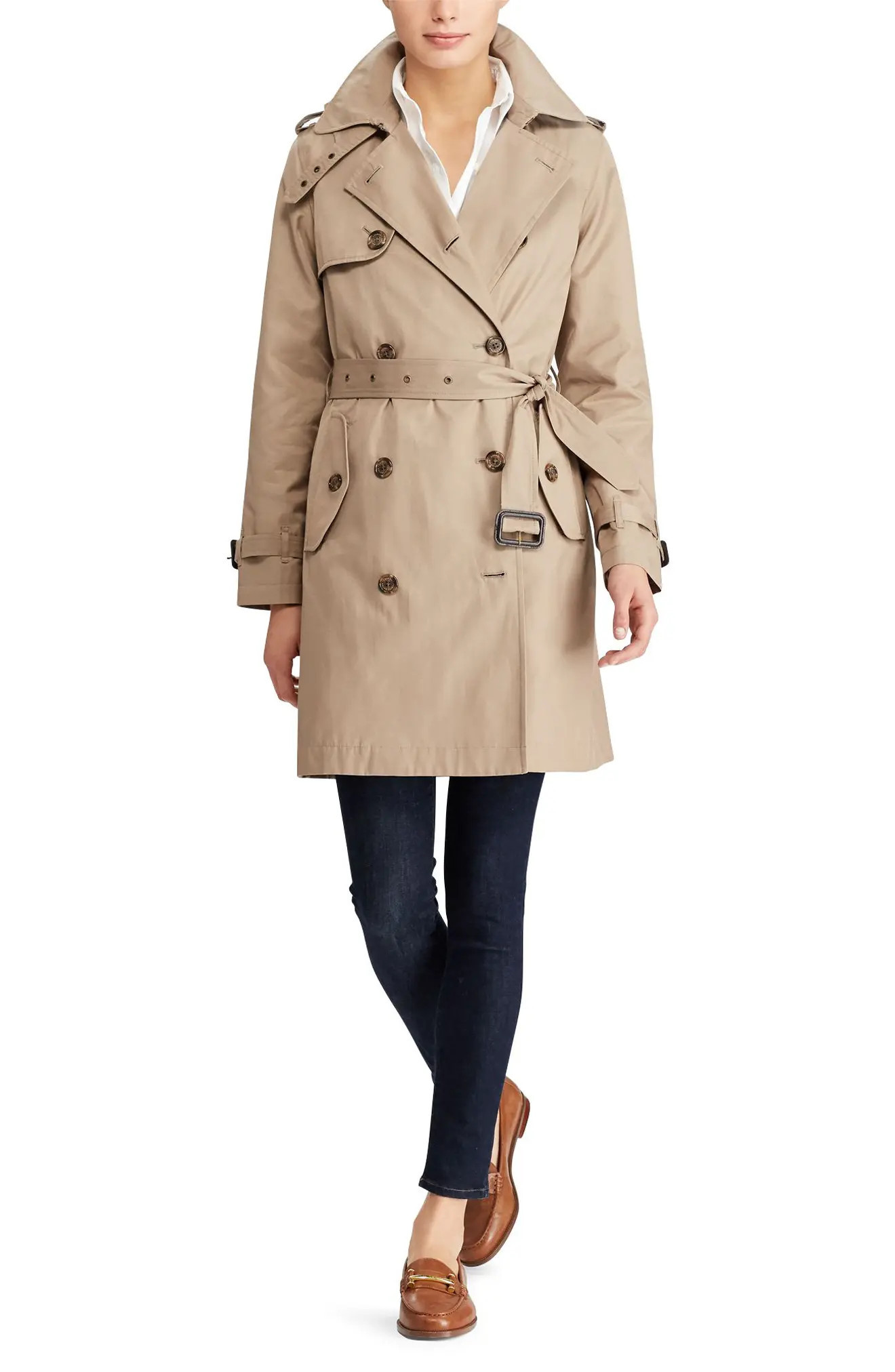 Cotton Blend A-Line Trench Coat | Nordstrom