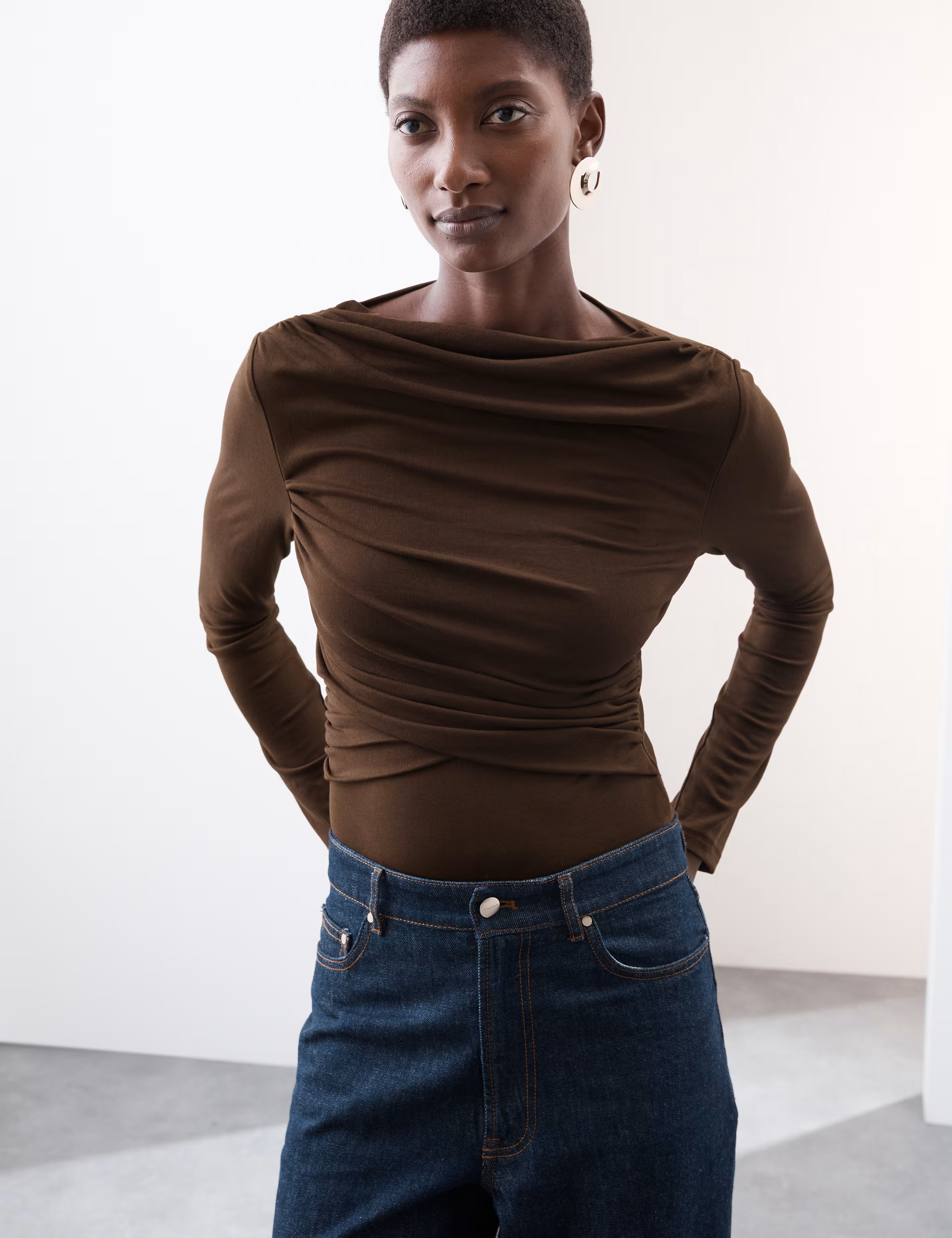 Jersey Draped Fitted Top | Marks & Spencer (UK)