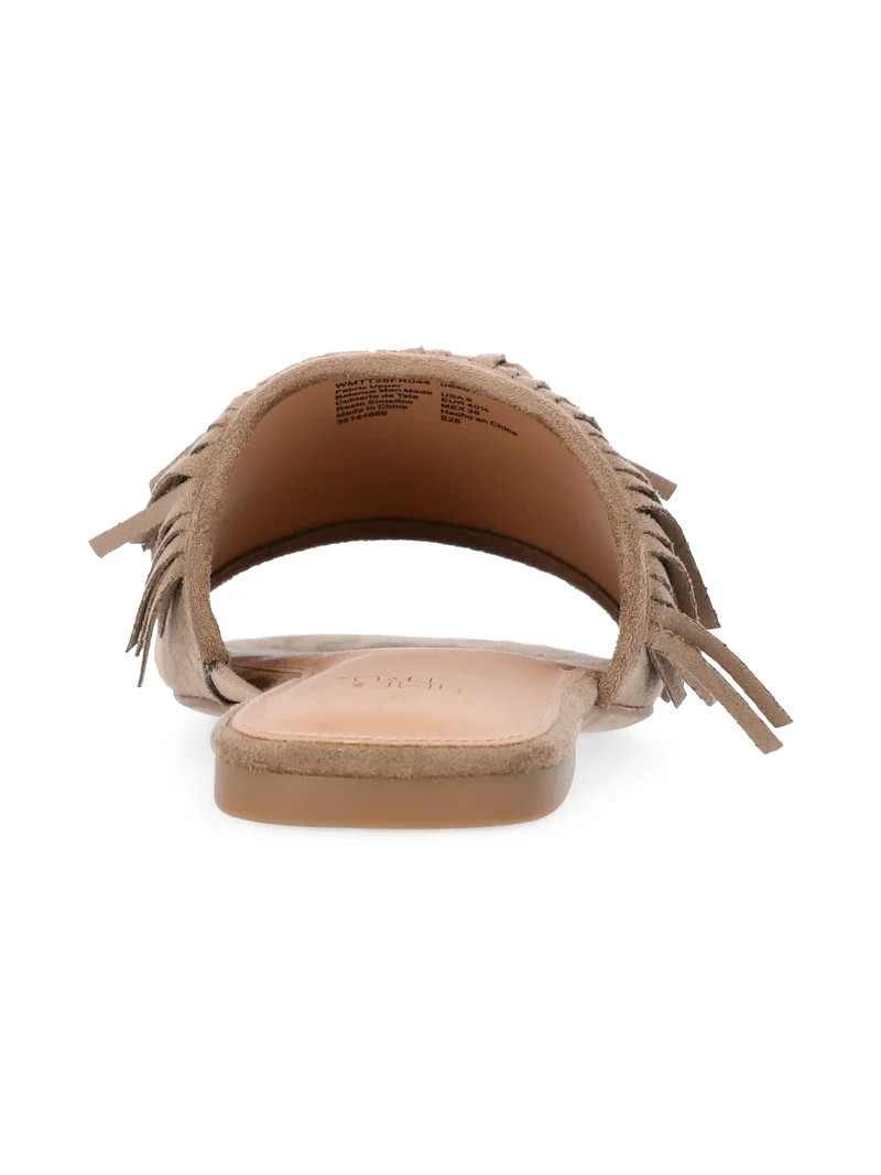Time and Tru Women's Fringe Slide Sandals | Walmart (US)