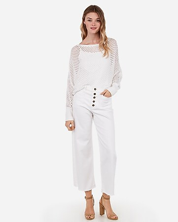 open stitch dolman sleeve sweater | Express