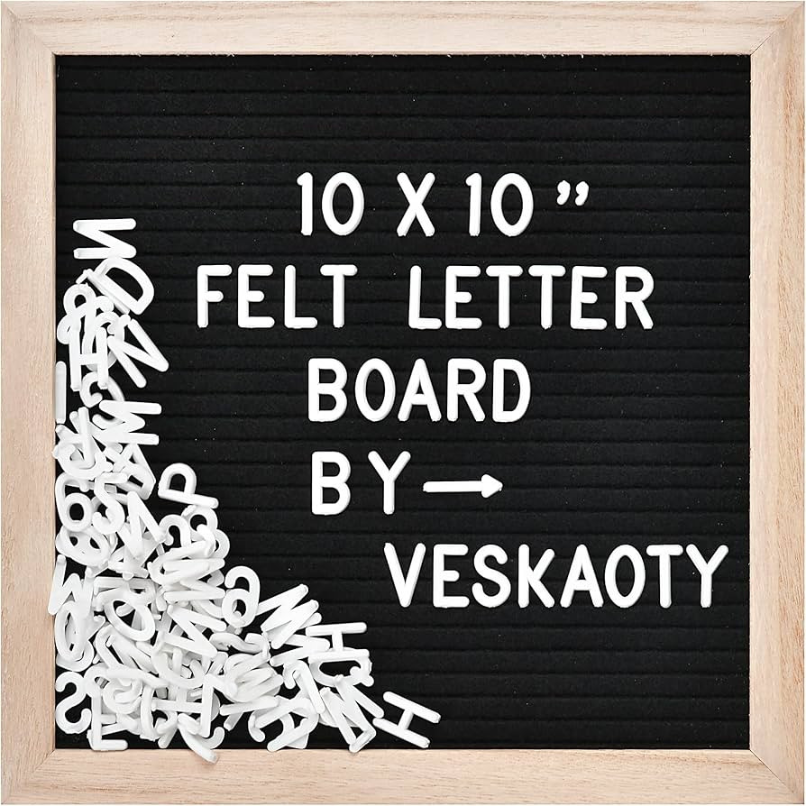 Felt Letter Board with 294 Letters, Numbers & Symbols - 10 x 10 inch Changeable Message Board wit... | Amazon (US)