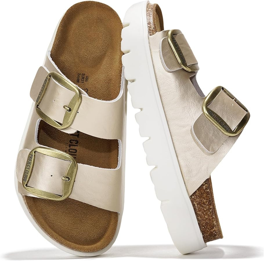 Project Cloud Genuine Leather Platform Sandals Women Footwear - Wedge Chunky Sandals Womens sanda... | Amazon (US)