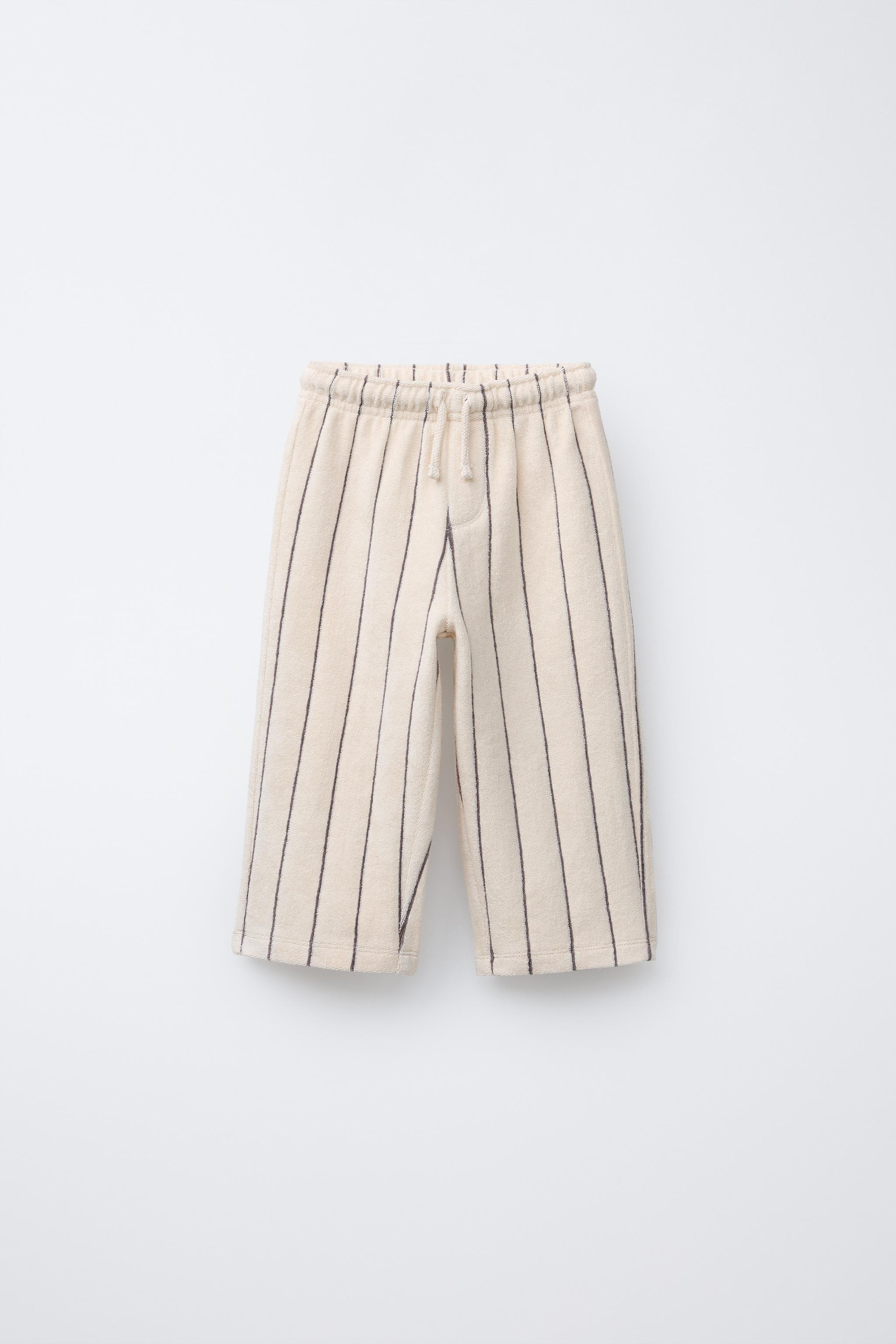 WOVEN STRIPE TERRY PANTS | Zara US