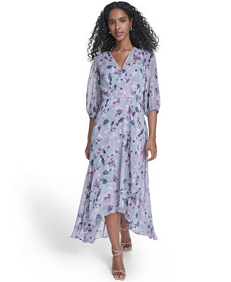 Women's Faux Wrap Balloon-Sleeve Dress | Macy's