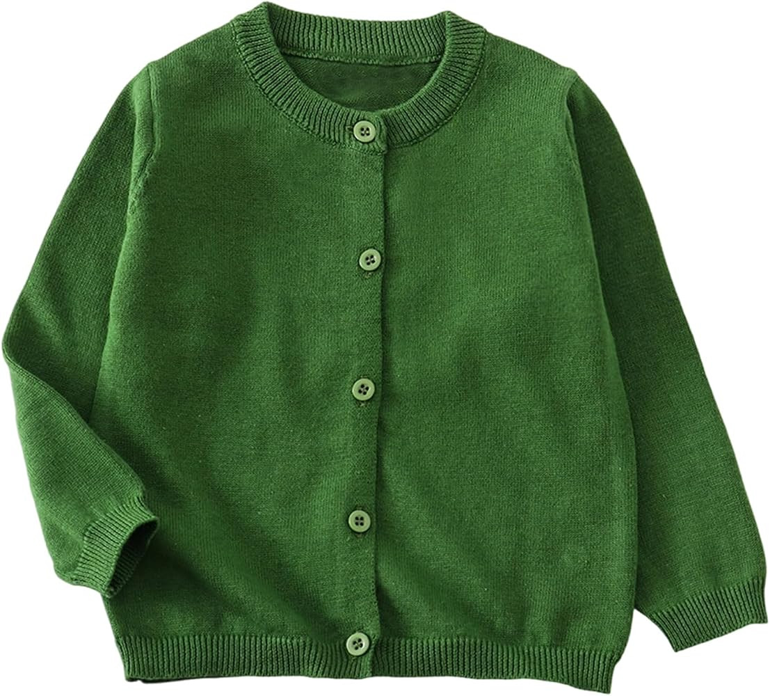 Toddler Baby Boys Girls Cardigan Cotton Knit Button Up Sweater | Amazon (US)