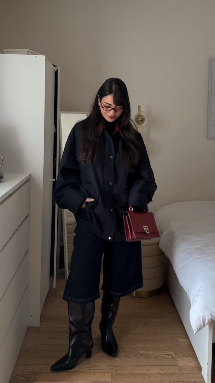 Styling some beautiful pieces from @urbanrevivo 🖤
Details 
Bermuda jeans - @urbanrevivo 
Jacket - @urbanrevivo 
Boots - @asos 
Bag - @ralphlauren 
Glasses - @miumiu 
.
.
.
.
.
.
.
.

#grwm #outfitinspo #outfitideas #winterstyle #winterfashion capsulewardrobe casuallook casualchic zara hm aesthetic lookbook lookdujour outfitdiaries minimalstyle winteressentials timelessfashion ootd